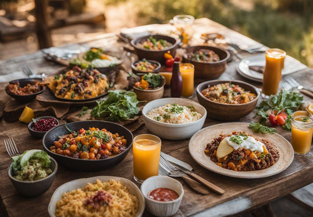 A table full of food