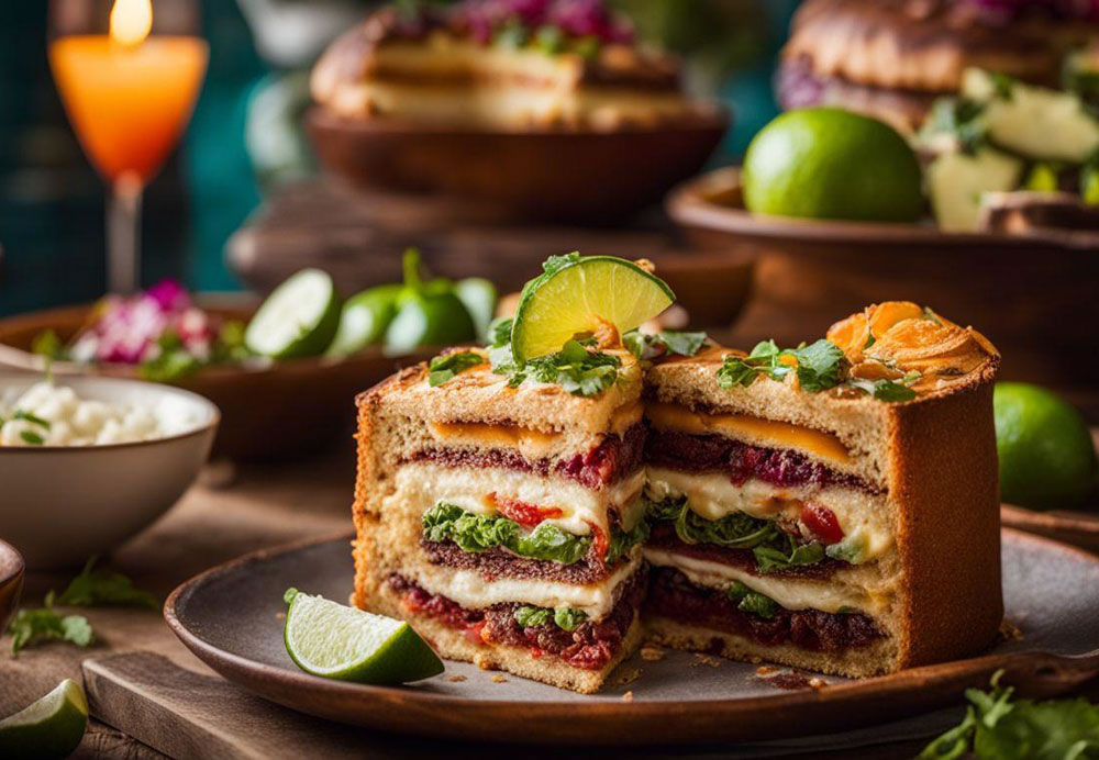 A plate of food on a table